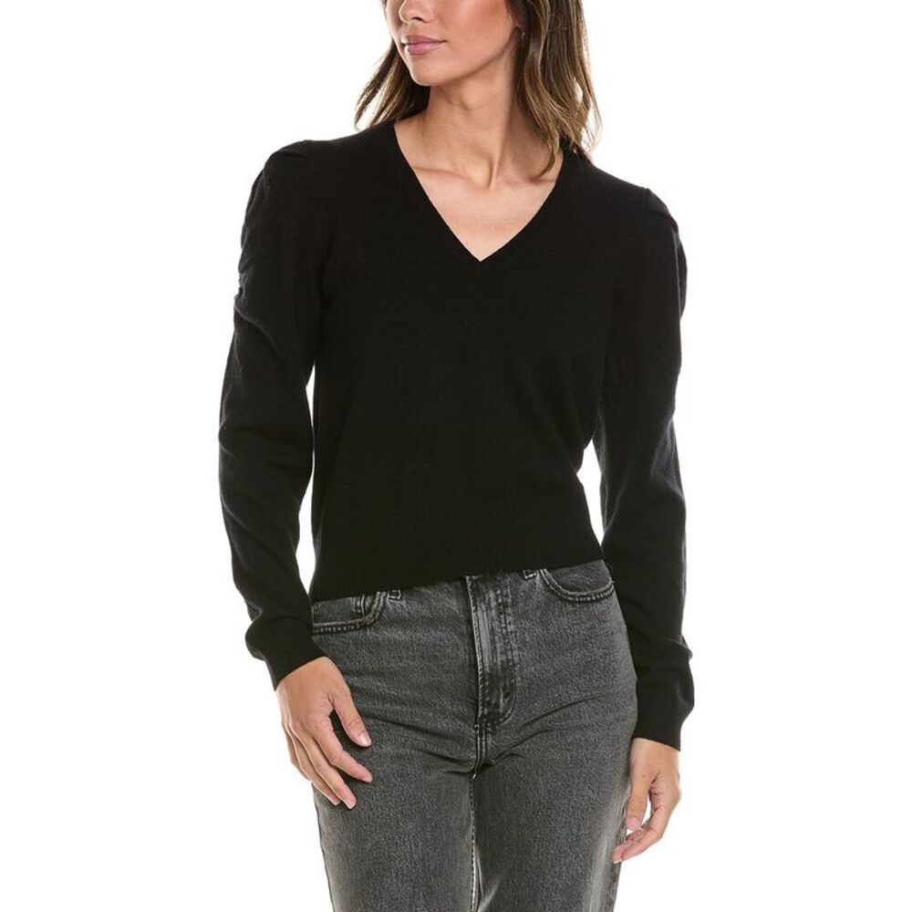 Frame Denim Womens  Frankie Wool & Cashmere-Blend Sweater, Black
